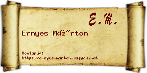 Ernyes Márton névjegykártya