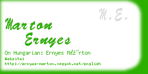 marton ernyes business card